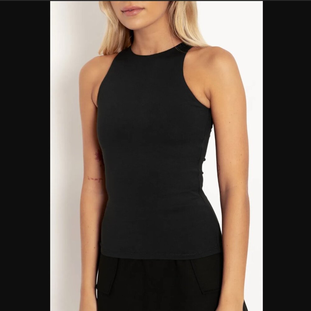 Blackmilk Matte Black Racer Tank